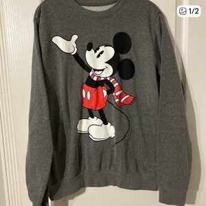 Disney Gray Sweatshirt with Mickey Mouse Design